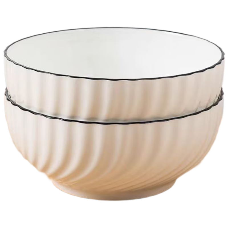 Chuanqi Ceramic Bowls, Soup Bowls/pasta Bowls, 8 Inches, Set of 2, Underglaze Colored Dou Bowls, Chinese Simple Style, Xuan Yue