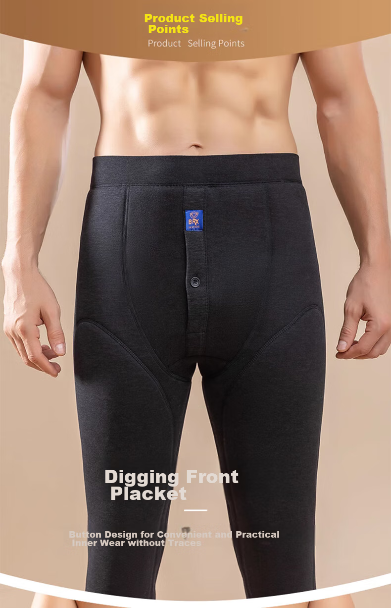 LangSha Thermal Underwear for Men [2026 Fall New Arrival], Fleece-Lined Thick Graphene Knee Protection Base Layer Pants, Extra Thick Cotton Pants for Northeast China 9