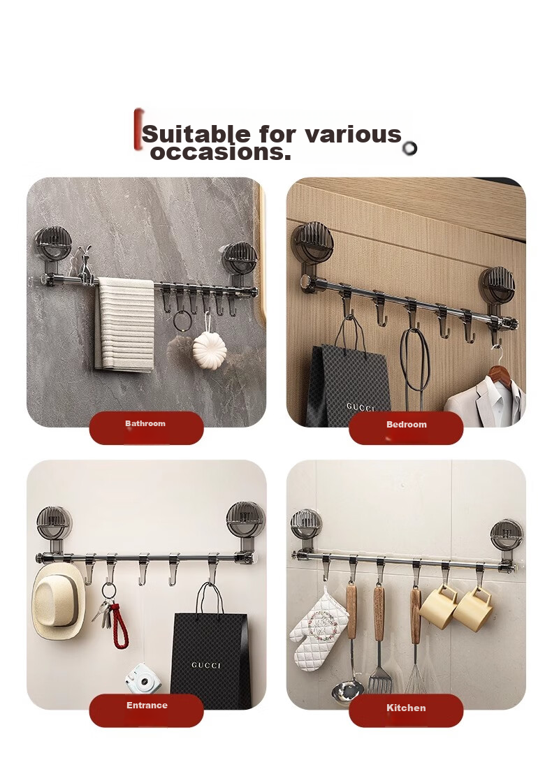 YOUQIN Suction Cup Shoe Rack, Bathroom No-Drilling Extendable Storage Organizer, Toilet Shoe Hanger with Draining Shelf 5