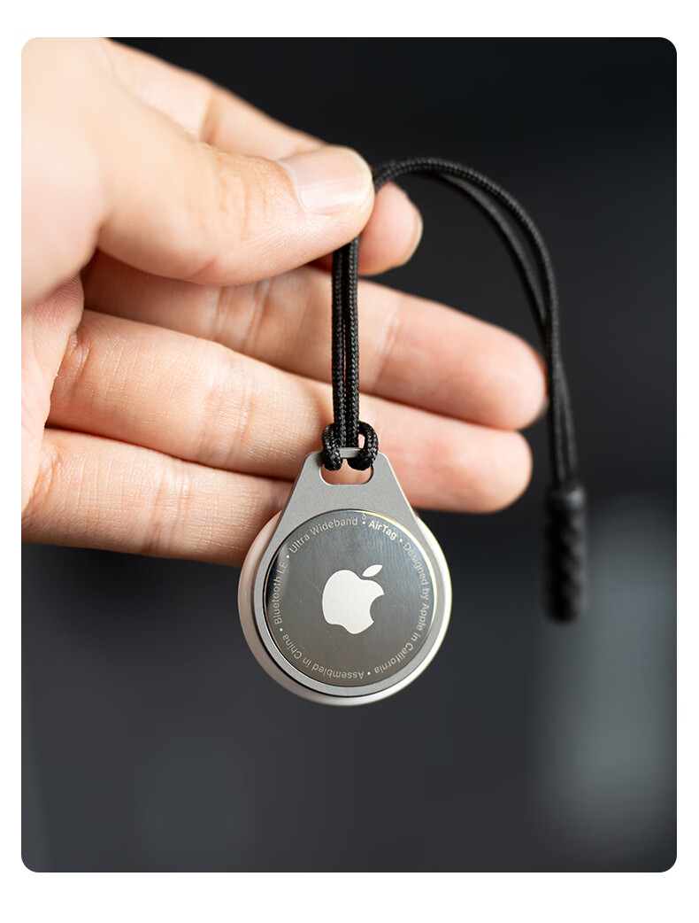 YORA Titanium Alloy Case Compatible with Apple AirTag, Keychain Ring Locator Case, Necklace Strap Car Key 7