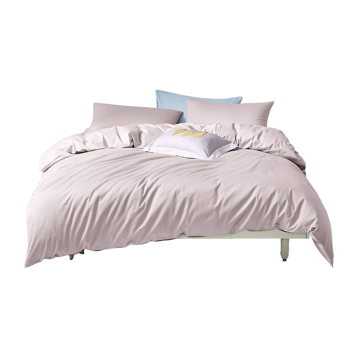 LUOLAI Home Textiles, 60 Count 100% Pure Cotton Duvet Cover, Single Piece, Purple, 220*250