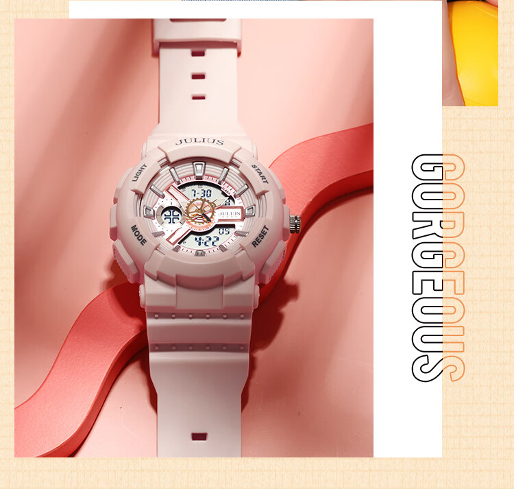 Julius Watch for Women, Instagram Style Unicorn Fashion Sports Student Luminous Unisex Electronic Watch White JA-1276A 9
