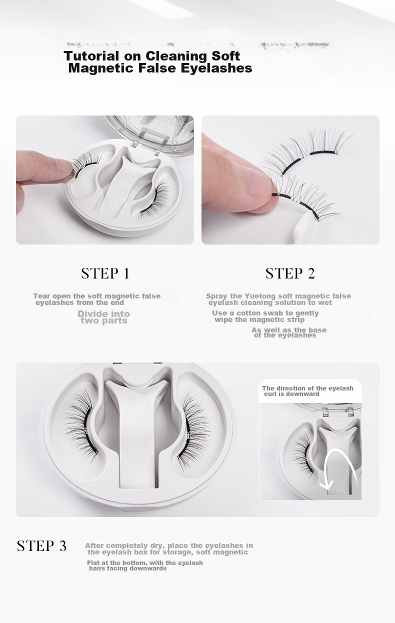 WOSADO Magnetic Eyelash Cleansing Solution, Magnetic False Eyelash Cleaning Tool, Gentle Cleansing And Dirt Removal, Gentle Care 2