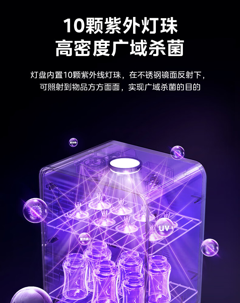 Midea Dryer, Home Small Care Machine, 10 LED Beads, Underwear UV Sterilization, Baby Bottle, Multifunctional Clothing Disinfection Machine, MHJ22V01E 5