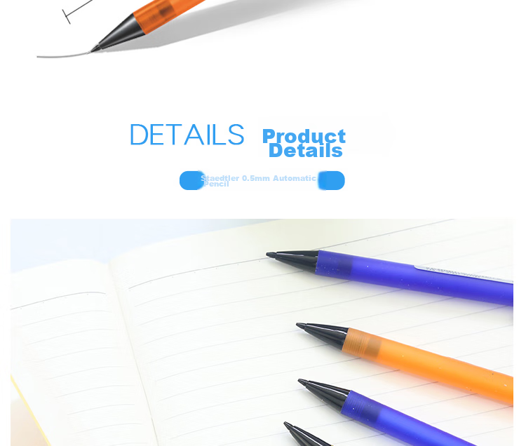 STAEDTLER Mechanical Pencil 0.5mm, Low Center of Gravity, Break-Resistant, Matte Barrel, for Students' Exams, Children, Office Use, Back-To Essential - Gray 77705-8 5