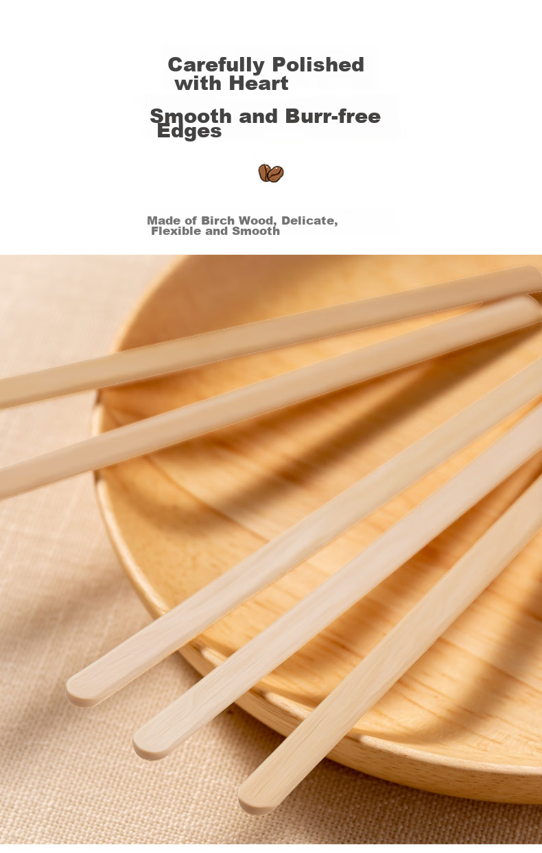 MENGTING Disposable Coffee Stirrers, 14cm Wooden Coffee Stirring Sticks, 500 Pieces Per Box, 7572 6