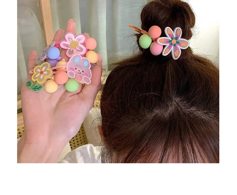 Jiaoxuefei Fresh And Fun Hair Ties, 10 Pieces, Gentle on Hair, Rubber Bands, Fresh And Cute Ponytail Hair Bands for Wome 11