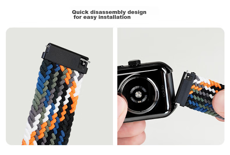 CangHua Compatible with OPPO Watch Straps for WatchX3/watchX2/watchX/watchS/S2/4Pro/Xiaomi Watch 2, Nylon Braided Magnetic Strap for Men And Women, Black 7