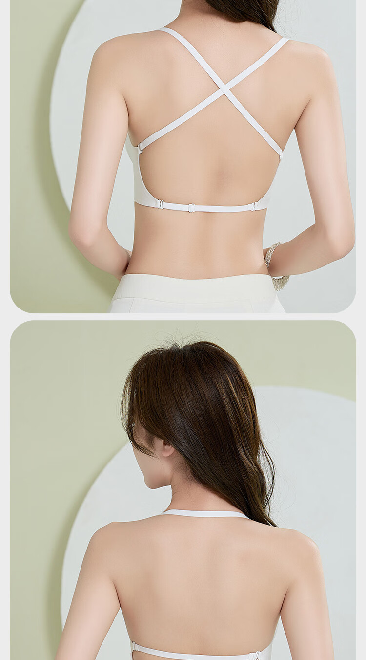 Caramella Women's Backless Bra, Push-Up for Small Breasts, Wearable As Outerwear, Seamless U-Shaped Backless Bralette 4
