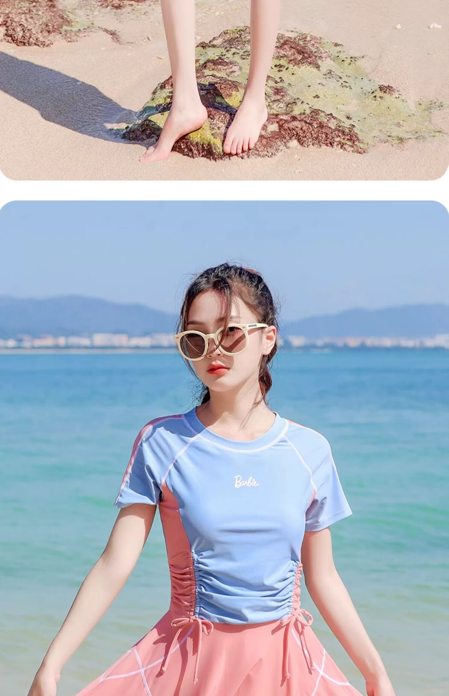 Barbie Women's Conservative Slimming Tummy Control One-Piece Square-Leg Plus Size Student Sports Beach Hot Spring Swimsuit 14