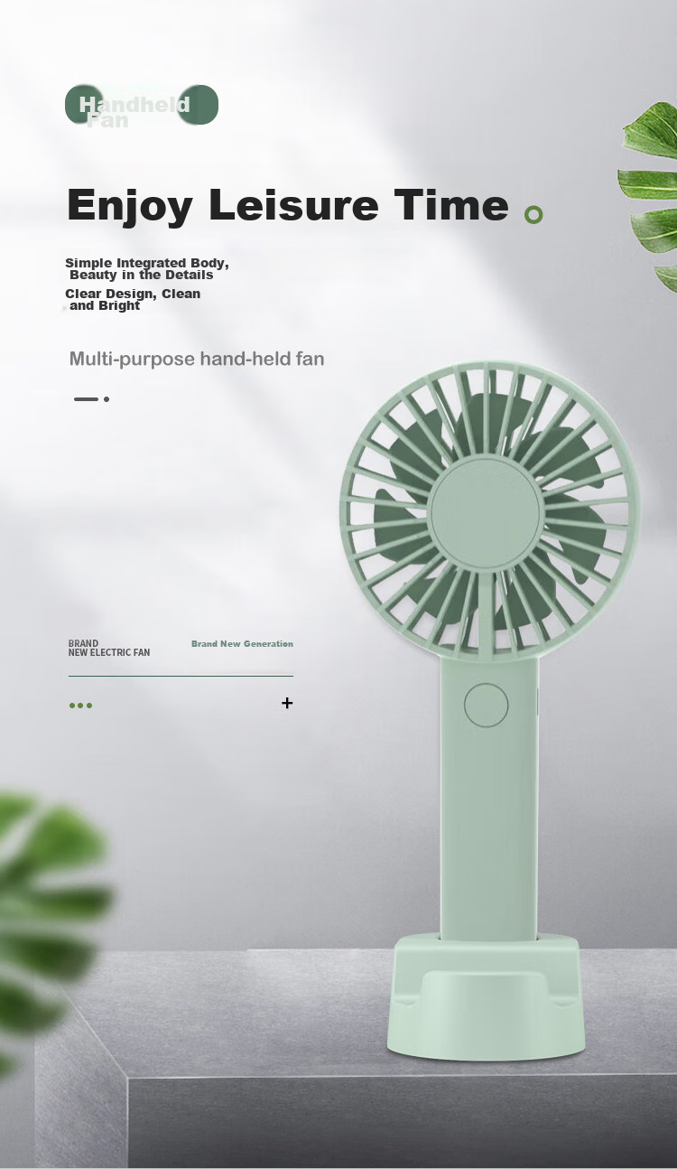 Shinee Handheld Mini Fan, Portable Personal Fan, Quiet And Low Noise, for Office, Student Desk, Dormitory, Outdoor Use, USB Rechargeable FSC-9 3