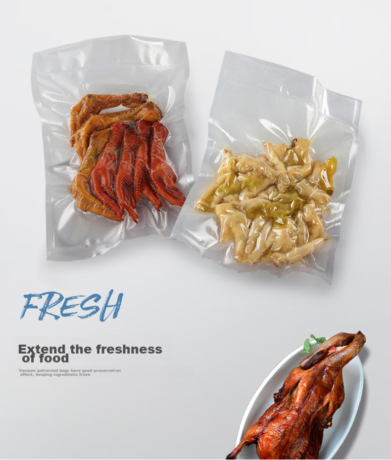 Jinghuisichuang Vacuum Food Bags [Textured 20*30cm], PE+PA Fresh-Sealing Bags, Air-Drawn Compressed Packaging Bags, 50 Pieces 12