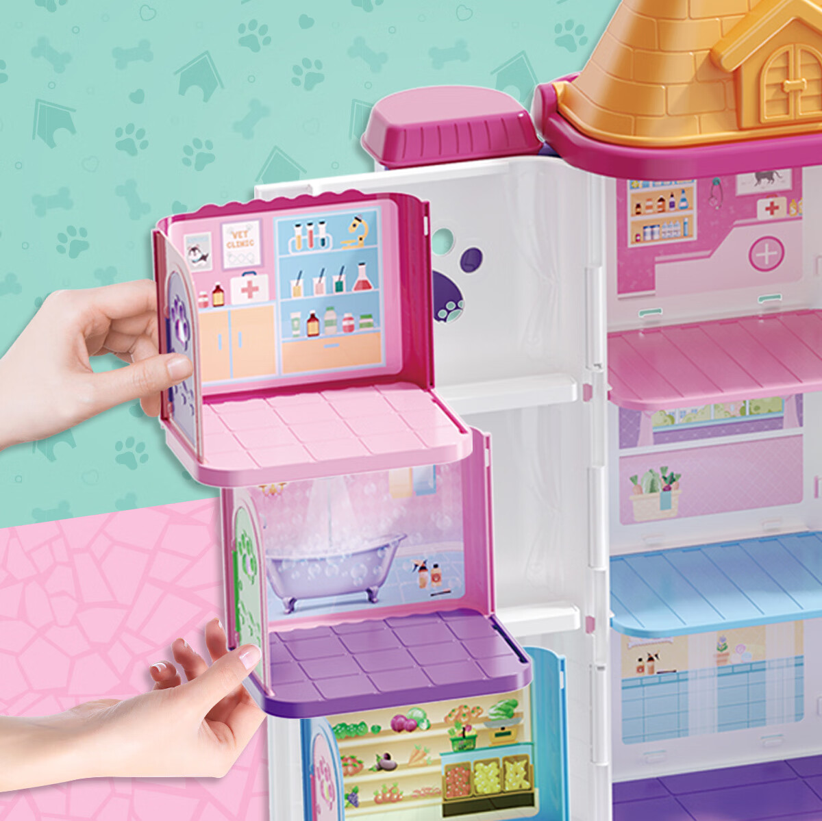 Anlili Children's Toy, Girl's Gift, Pretend Play Pet Life Villa House, Birthday Present 10