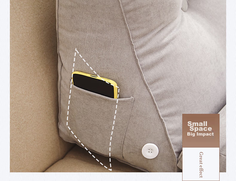 Hengyuanxiang Bed Head Triangle Cushion, Enlarged Car Backrest, Removable And Washable, Sofa Lumbar Support, Office Back Protection Pad, 55*25*50 14