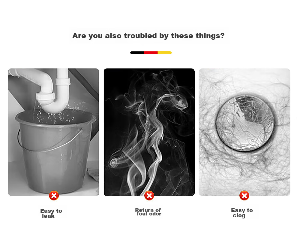 Haili Sink Drain Pipe, Anti-Odor Basin Drain, Flexible Hose Wall Drainage Pipe, ABS Material, 73318Q 4