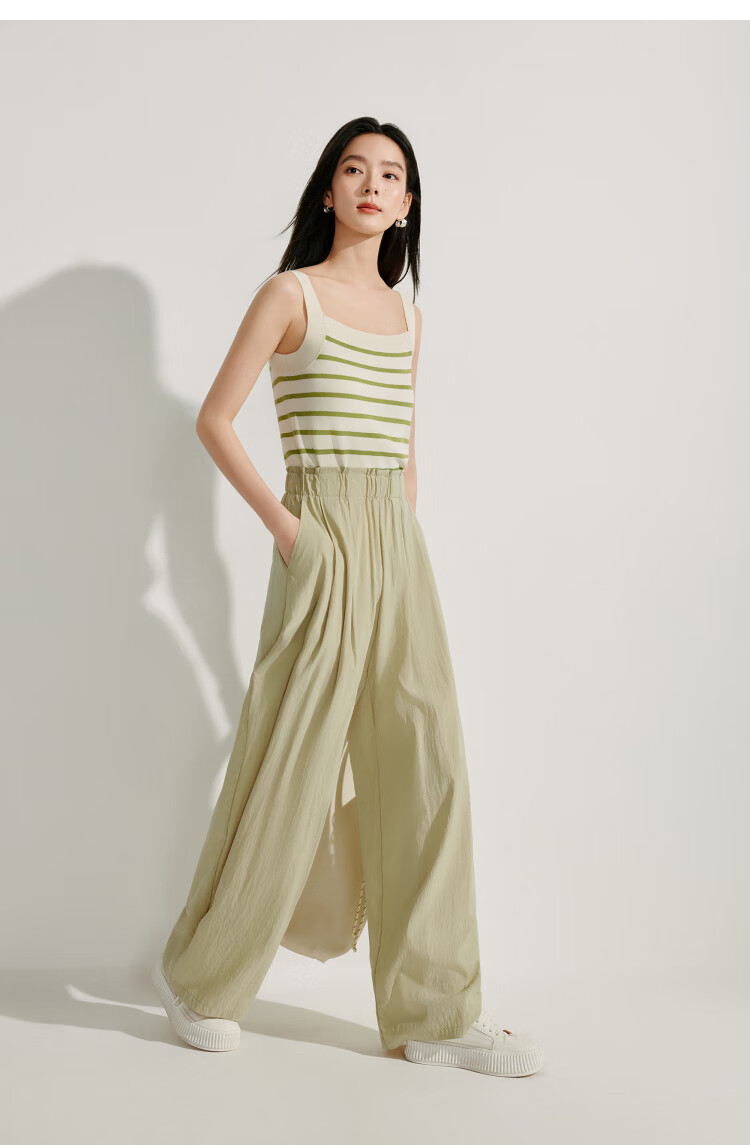 INMAN Lazy Flowy Banana Wide-Leg Pants Summer Women's New Trendy Versatile Elastic Waist Loose Long Trousers Dark Gray XL 53