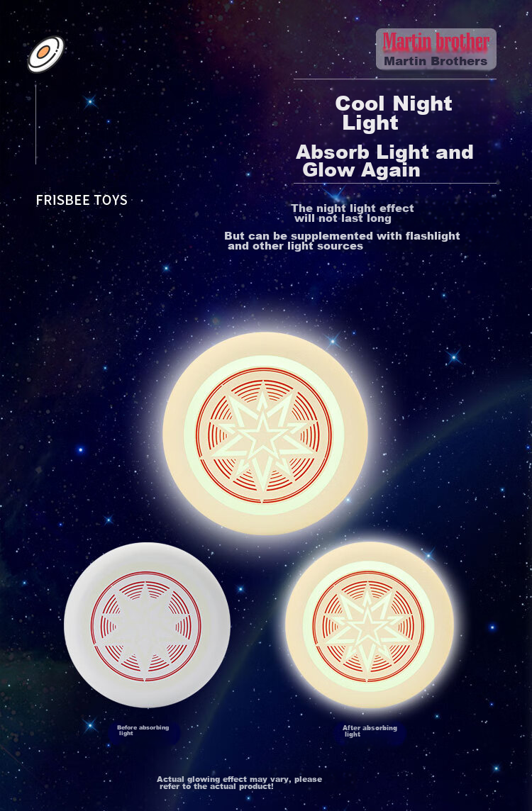 Martin Brother Children's Outdoor Toy Soft Frisbee with Glow-In Design, Youth Frisbee Toy for Boys And Girls, Birthday Gift 1