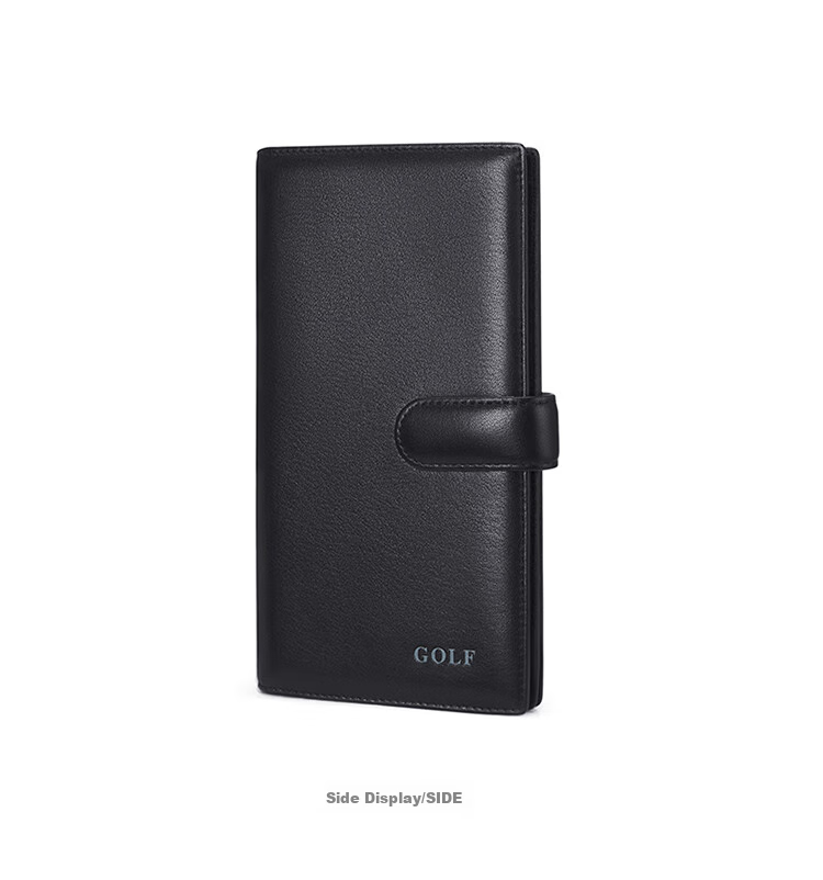 GOLF Card Holder for Men, Top-Grain Leather, Multi-Slot Large Capacity, Bank Card Pouch, Anti-Theft Long Wallet, ID Holder, Business Money Clip, 5V718394J Black 17