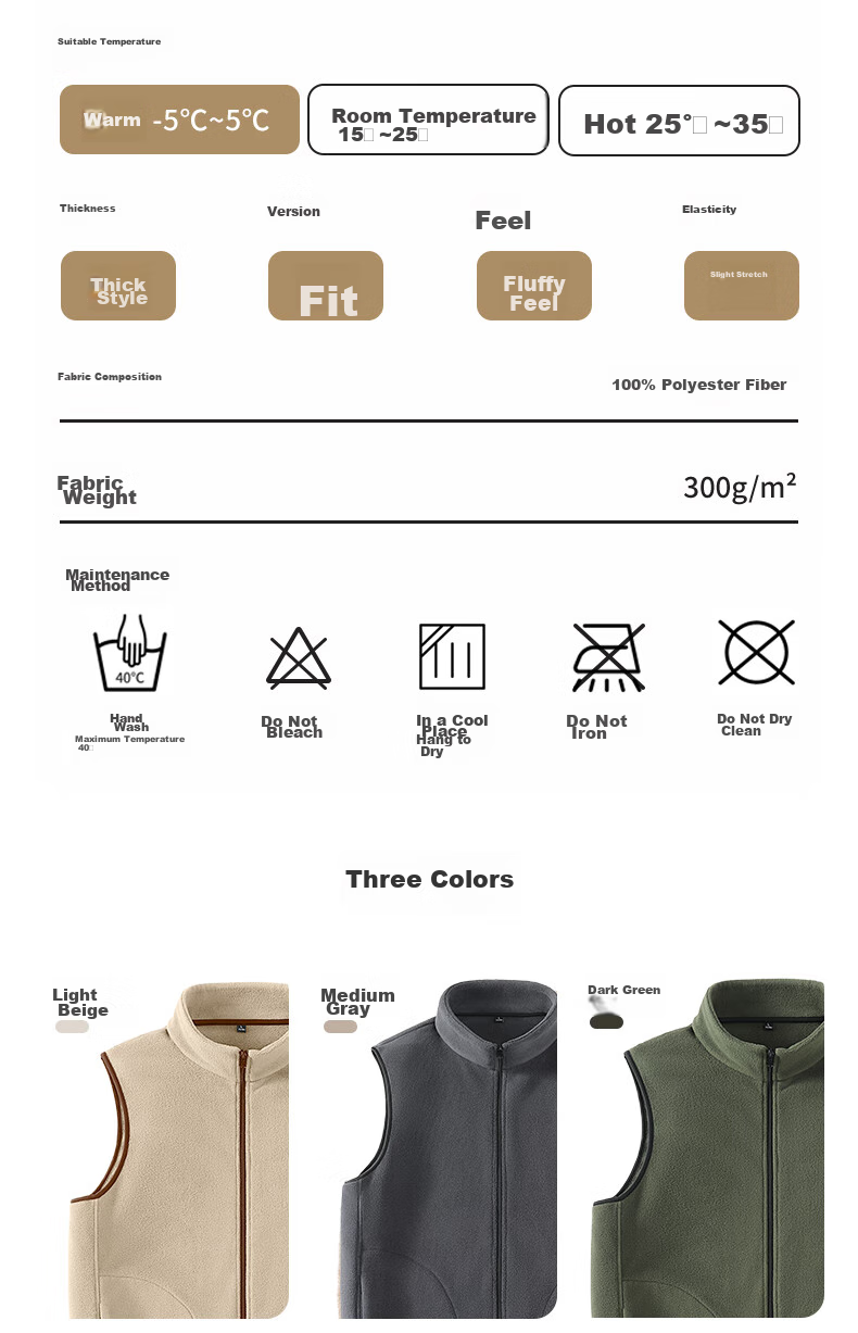 Baleno Men's Vest, Winter Thickened Double-Sided Fleece, Heart-Protecting, Cold-Resistant, Warm Waistcoat, Versatile Outerwear, Fleece Vest 3