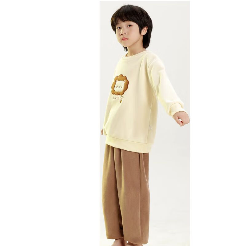 YUZHAOLIN Kids Winter Thickened Fleece Pajama Set Boys Girls Homewear Lion King 160
