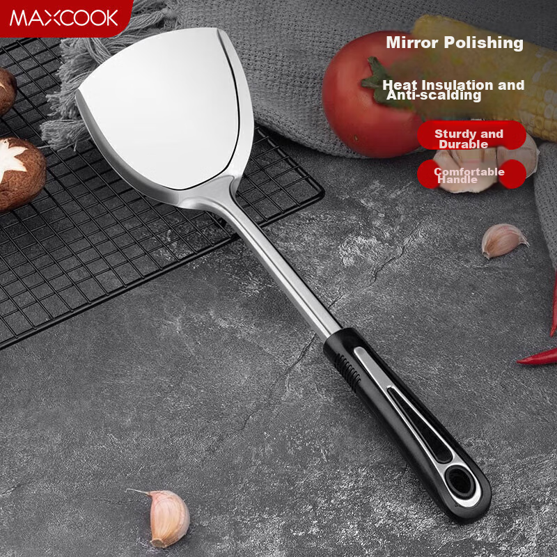 Maxcook Wok Spatula, Thickened Stainless Steel Spatula, Moon Star Series MYX-01
