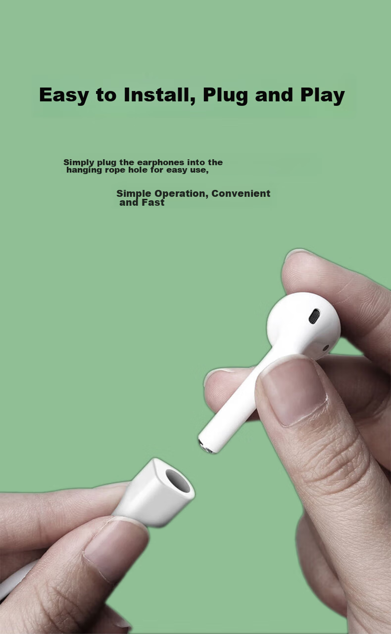 Masentek Compatible with Apple AirPods Pro, First And Second Generation Bluetooth Earphones, Anti-Loss Lanyard, Anti-Drop Device, Magnetic Anti-Fall Protection, In-Ear Accessory Case Cord 6