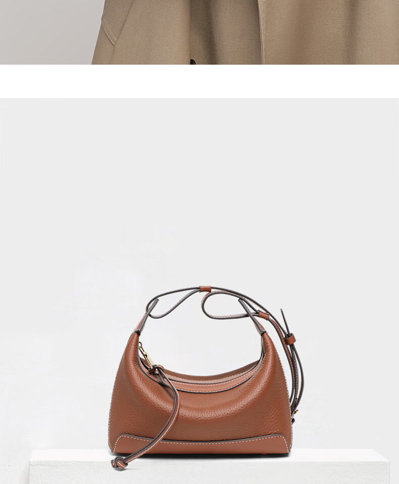 Aiqinghai Top-Grain Leather Handbag, Women's Shoulder Crossbody Bag, Tote Dumpling Bag, Practical Birthday And Mother's Day Gift for Mom 4