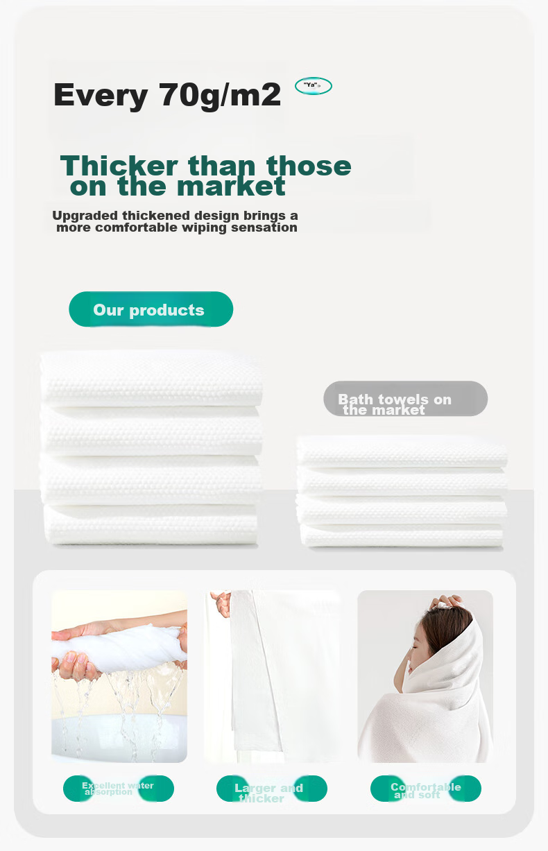 Briars Disposable Bath Towels, Thick Cotton Portable Pearl Pattern Travel Towels, Soft Cotton Towels for Business Trips And Travel, 10-Pack 5