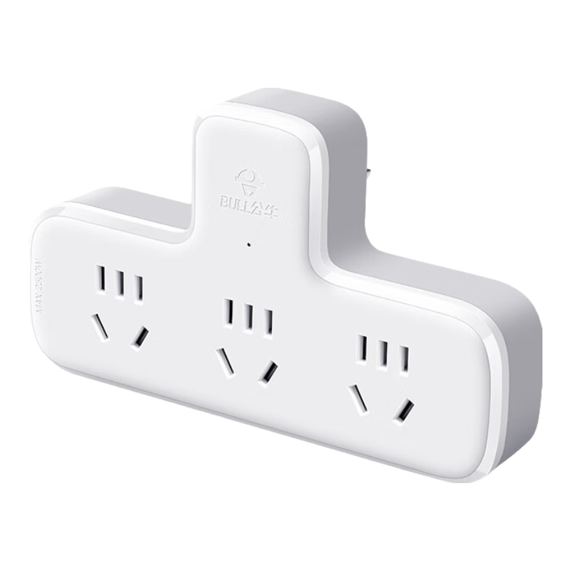 BULL Socket Extender, One to Three/one to Multiple Sockets/conversion Plug/adapter/power Strip, Suitable for Bedroom And Kitchen, Triangular 3-Outlet without Switch, GN-9603