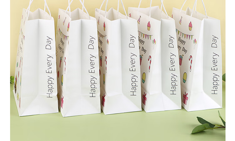 Jidukongjian Gift Bags for Mid-Autumn Festival Gifts, Birthday Presents, And Party Favors, Packaging Handbags, Kraft Paper Bags, 10 Pieces 9