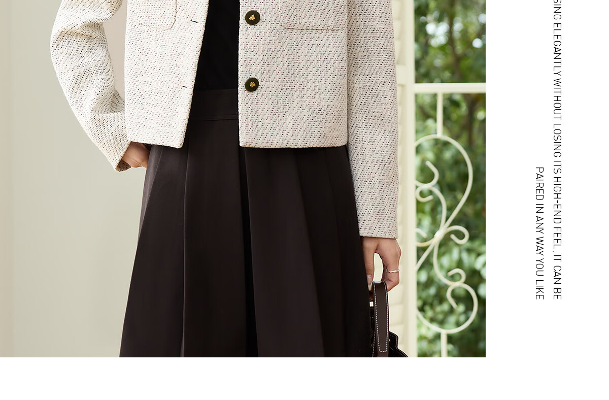 Taxiang Xiaoxiang Style Women's Jacket for Spring And Autumn, Petite Women's Outerwear, Versatile Short Cardigan Coat T51D020 14