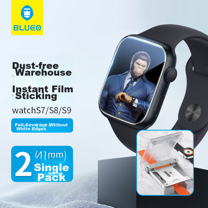 Lanxingxiansheng Compatible with Apple Watch Screen Protector S7/S8/S9, Universal for Apple Watch 7/8/9 Protective Film, 41mm Ultra-Thin HD Anti-Fingerprint Soft Film, Space Capsule Sticker