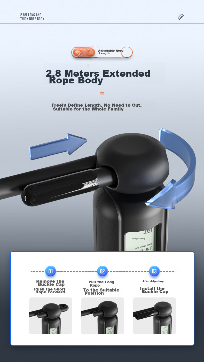 XTEP Jump Rope Counter for Exams, Adult And Children's Sports Equipment, Cordless Weight Loss Fitness Training Gear for Elementary School Students 12