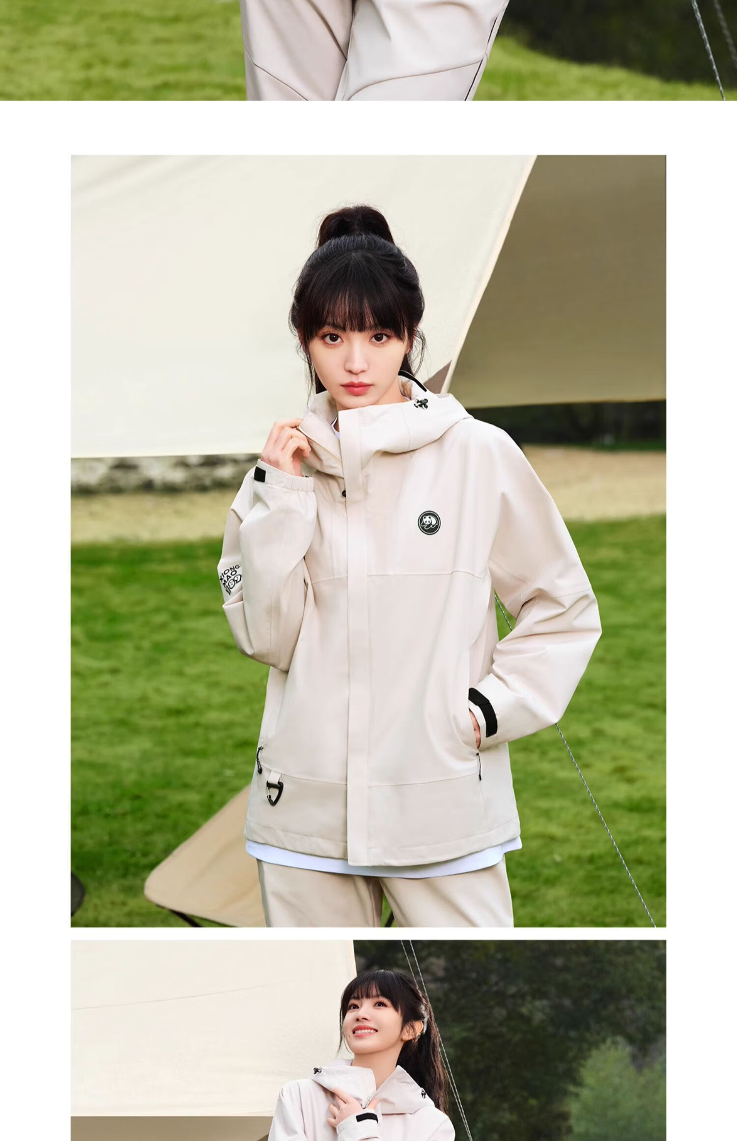 CAMEL Single-Layer Windbreaker Jacket for Men And Women, Waterproof Coat A31166 Phantom Black XL 2