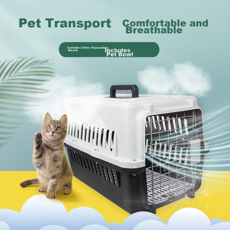 Bochiduo Pet Airline Carrier, Large Capacity Air Transport Box for Cats And Dogs, Cargo Airline Box, Small Size (Recommended for Pets under 12 Jin)