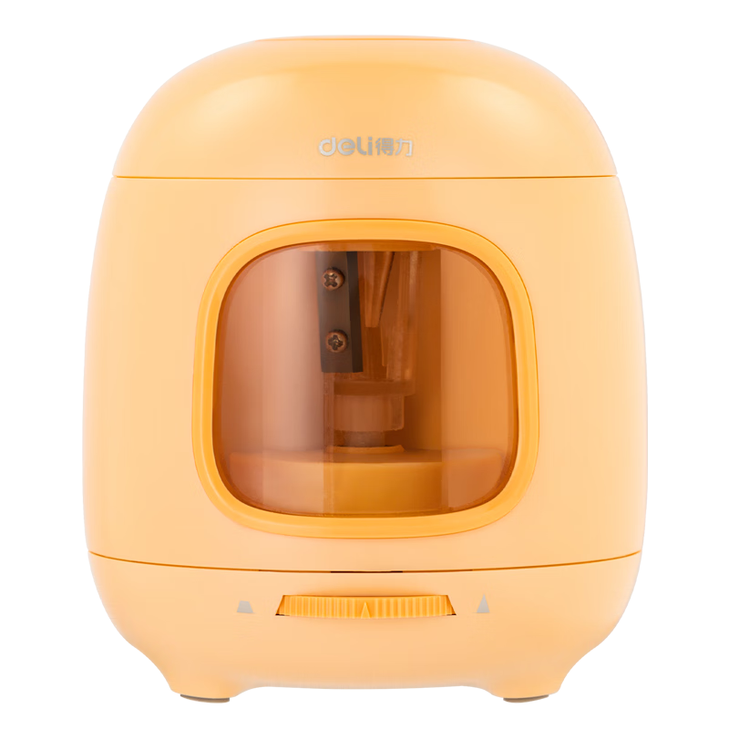 Deli Semi-Automatic Electric Pencil Sharpener, 3-Level Thickness Adjustment, Tungsten Steel Blade, Dual Power Supply, Pencil Sharpener Machine, Pencil Sharpener, Children's Birthday And Graduation Gift for Boys And Girls