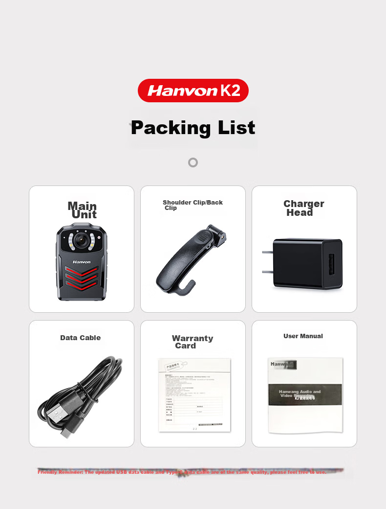 Hanvon Law Enforcement Body Camera, 32GB Professional High-Definition Infrared Night Vision Mini Portable 22-Hour Ultra-Long Video Recorder K2 18