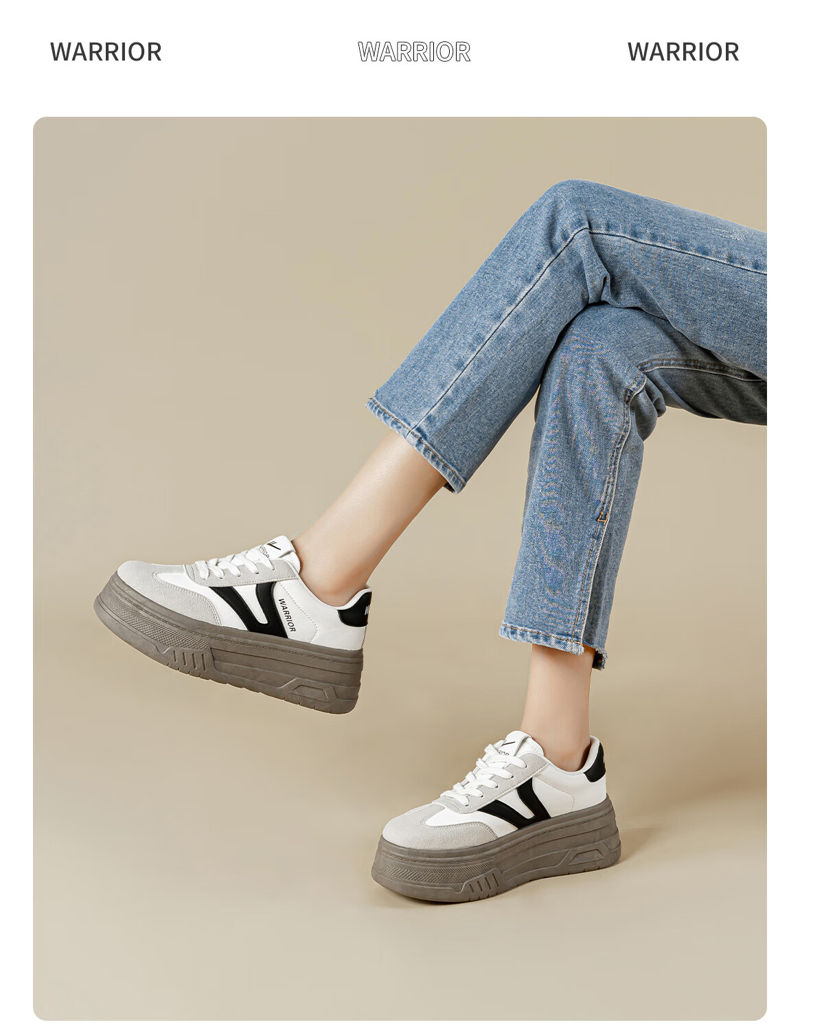 Huili Women's Shoes Spring Thick-Soled Training Shoes Versatile Comfortable Sneakers for Female Students Sports Casual Shoes Beige/white 39 16