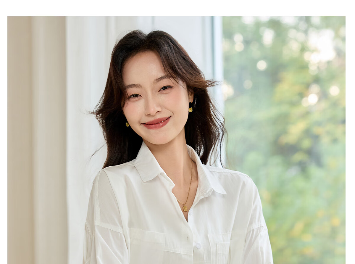 Halo Queen Long-Sleeve Shirt for Women, Loose-Fitting Casual Style, Mid-Length Student Top Outerwear, White Casual Blouse H52S052 17