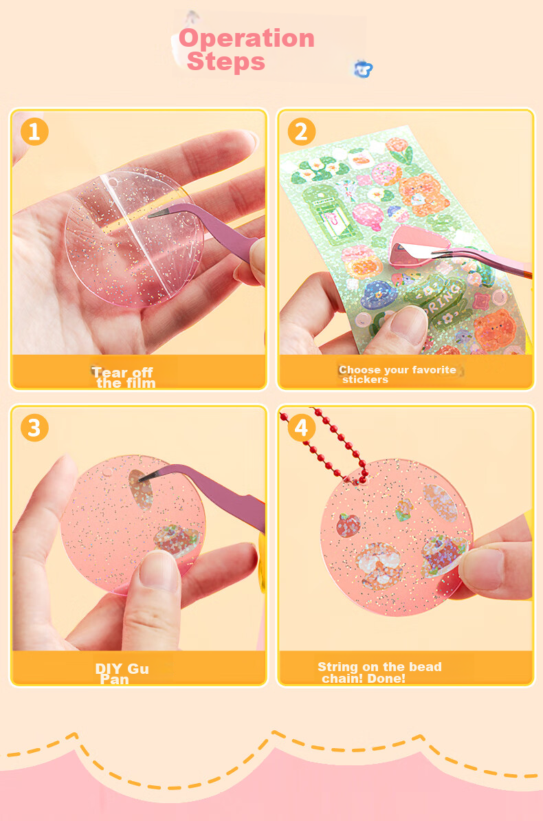 Danmiqi Guka Stickers Complete Set, Children's DIY Craft Gift Box, Guka Sticker Sheet, Girls' Birthday Present 12