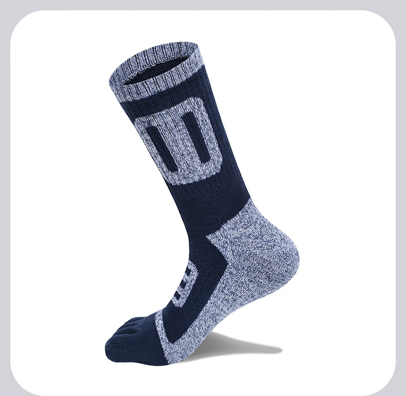 TFO Competition-Grade Outdoor Five-Toe Socks, Terry Socks, Hiking Sports Breathable Toe Socks 2202361 Men's Dark Gray 12