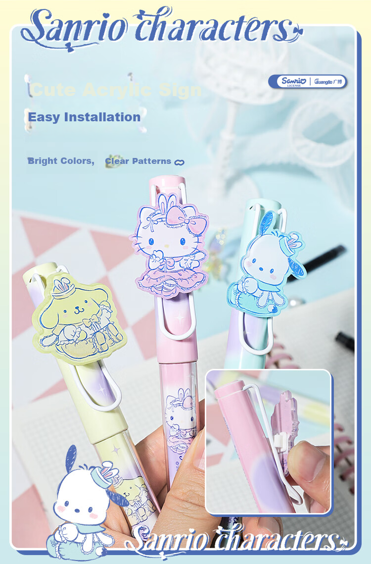 GuangBo & Sanrio Fountain Pen, Beginner's Calligraphy F-Nib Hard Pen, Elementary School Student Gift, Third Grade Posture-Correcting Signature Pen, Budinggou KT82188-H 3