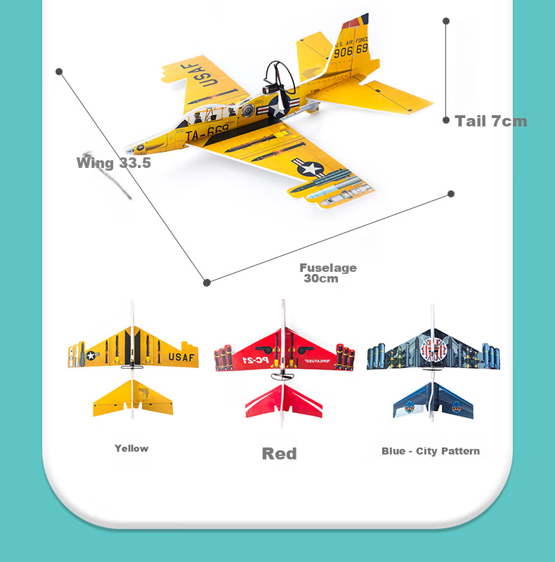 Babamama Glider Toy Airplane, Frisbee, Hand-Thrown Foam Airplane, Outdoor Model Aircraft, Rechargeable Children's Toy 7