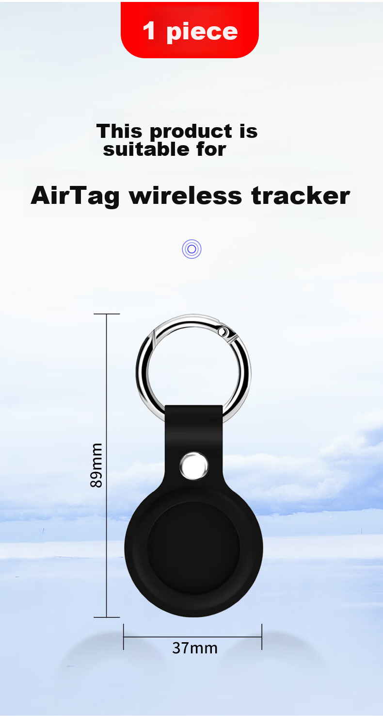 Masentek Airtag Protective Case, Anti-Loss Locator, Silicone Waterproof Full-Coverage Soft Shell, Shockproof Tracker Keychain Ring with Accessories, Children's Pet Collar 4
