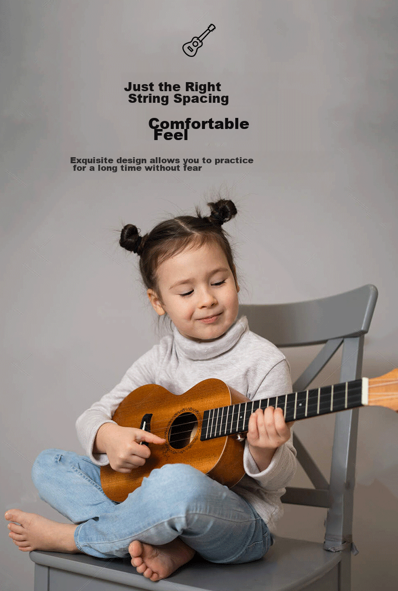 Asasi Ukulele School Children's Beginner Guitar for Primary, Middle And High School Boys And Girls, Entry-Level 23-Inch Single Board 4-String Small Guitar 7