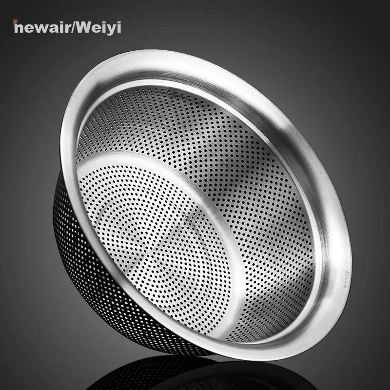 Newair 304 Stainless Steel Colander, Draining Basket, Rice Washing Sieve, Rice Washing Basin, Kitchen Tool, Fruit Basket, Household Draining Colander