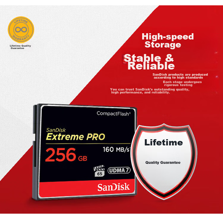 Sandisk 256GB CF (CompactFlash) Memory Card, 4K 3D Video, UDMA-7 Ultimate Ultra-Fast Camera Storage Card, Read Speed 160MB/s, Write Speed 140MB 8