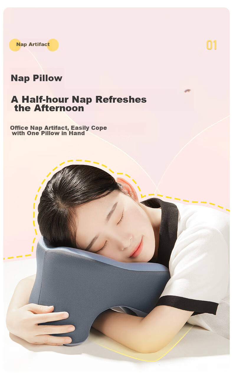 Mixiaoshu Nap Pillow, U-Shaped Pillow, Face-Down Pillow, Office Cushion, Student Nap Support, Neck Pillow, Backrest, Nap Pillow 4
