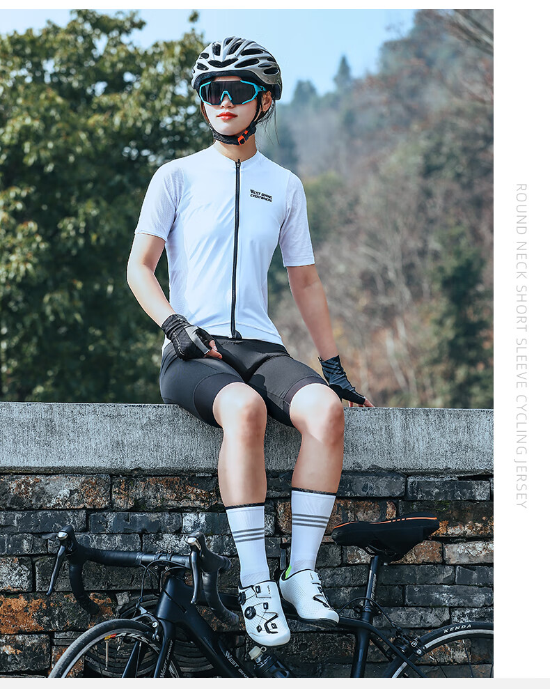 WestBiking Summer Cycling Jersey Short Sleeve Top, Black, M 2