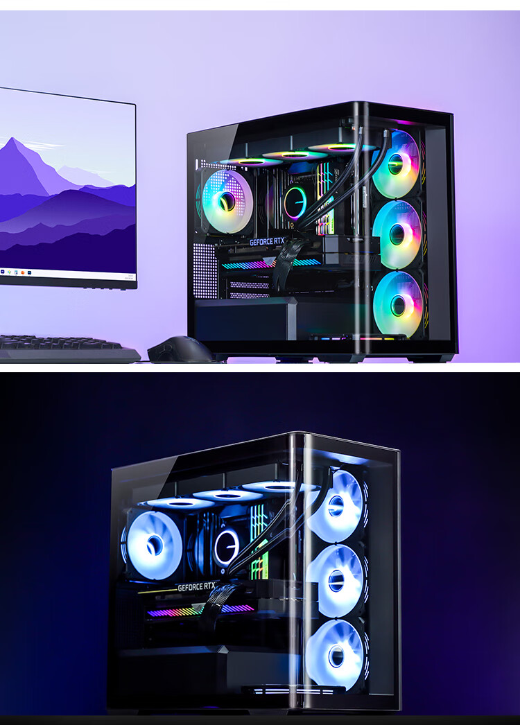 JONSBO D400 Black ATX Panoramic Case (Without Pillar Curved Glass, Dual 360mm Radiator Support, ATX PSU, 10 Fan Positions, Type-C Gen2 10Gbps+) 20
